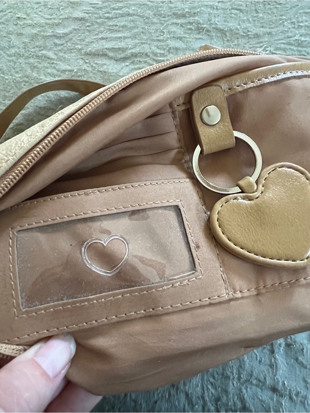 Giani Bernini Beige Leather Zip Up Purse with Strap Old Money Quiet Luxury - Picture 10 of 16